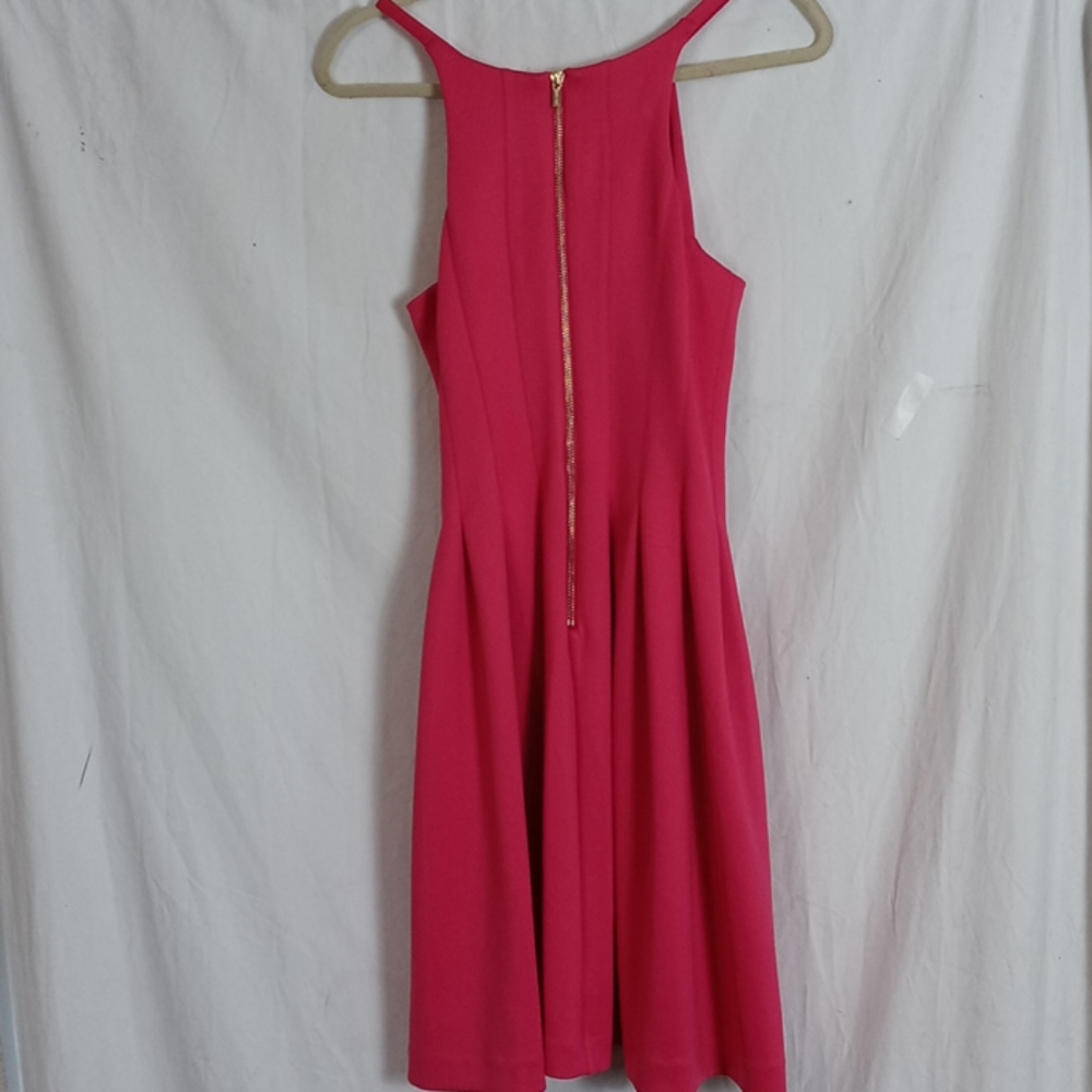 Hot pink Calvin Klein back zip pockets midi dress - Picture 5 of 10